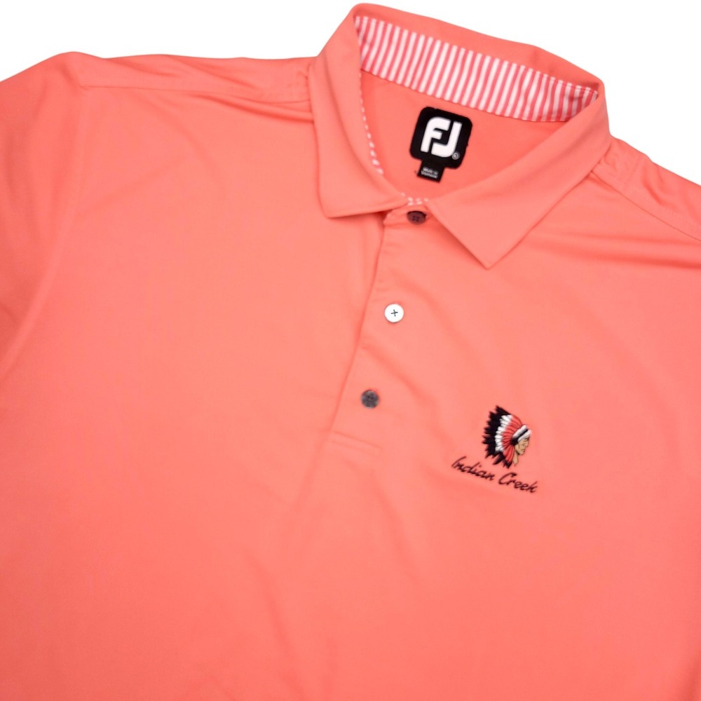 FootJoy Polo Shirt Mens XL Pink Solid Indian Creek Golf Performance Stretch